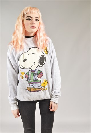 VINTAGE GREY SNOOPY SWEATER