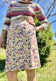 1970's vintage multicolor abstract print pencil skirt