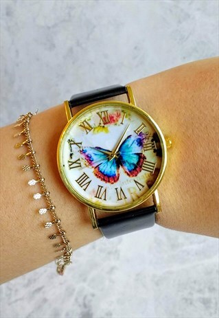 BUTTERFLY WATCH GOLD AND BLACK