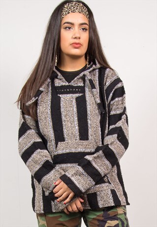 VINTAGE 90'S FESTIVAL STRIPED BAJA HOODIE