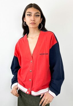 Vintage 90s cardigan red in cotton 