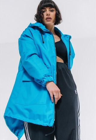 WINDBREAKER PARKA COAT IN TURQUOISE