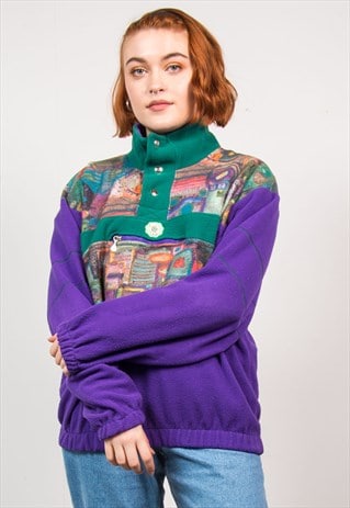 VINTAGE FLEECE QUARTER BUTTON JUMPER FESTIVAL