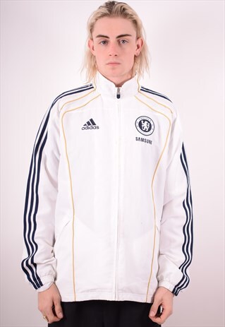 ADIDAS MENS VINTAGE CHELSEA TRACKSUIT TOP JACKET LARGE 90S