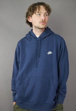 Vintage Nike Hoodie in Blue with Embroidered Logo