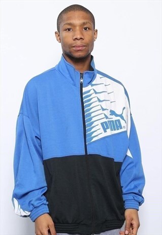 VINTAGE PUMA LOGO TRACK TOP JACKET BLUE