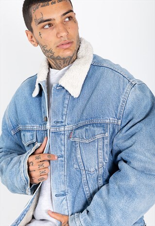 OUTWEAR VINTAGE 80S LEVI'S SHEEPSKIN DENIM JACKET / 7769