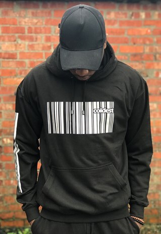 REFLECTIVE BARCODE HOODIE BLACK