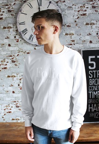 PERSONALISED WHITE SWEATSHIRT / SLOGAN/WORD/INITIALS