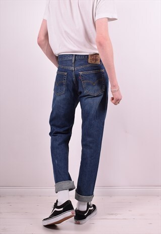 LEVI'S 501 MENS VINTAGE JEANS W32 L32 BLUE 90'S
