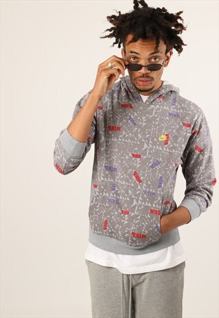 VINTAGE NIKE EMBROIDERED LOGO HOODIE