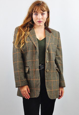 VINTAGE 90S BOYFRIEND WOOL BLAZER / JACKET
