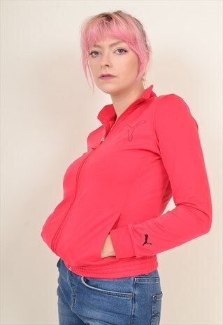 VINTAGE 90'S PUMA TRACK JACKET PINKISH RED