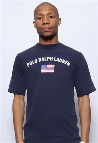 VINTAGE POLO SPORT RALPH LAUREN T-SHIRT LOGO BLUE