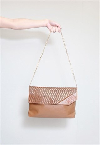 VINTAGE 1970'S GIORGIO FERRI BROWN LEATHER SHOULDER BAG