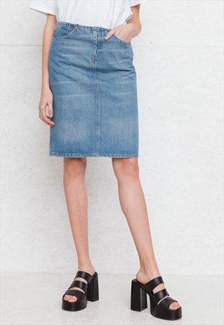 VINTAGE BLUE LEVI'S DENIM MINI SKIRT