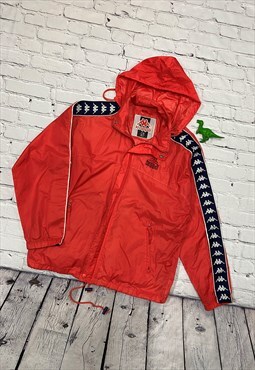 Red Kappa Zip Up Rain Jacket Size S