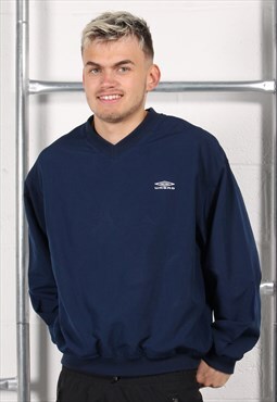Vintage Umbro Sweatshirt in Navy Windbreaker Jumper Medium