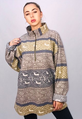 VINTAGE CHRISTMAS 1/4 ZIP FLEECE