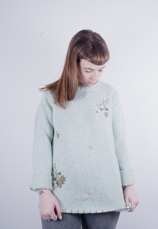 VINTAGE 80'S PASTEL SPRING KNITTED JUMPER