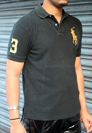 VINTAGE RALPH LAUREN BLACK POLO SHIRT