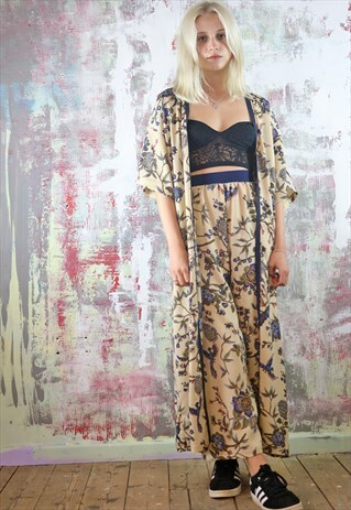 LONG KIMONO IN PHOENIX PRINT