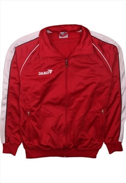 Vintage 90's Jako Sweatshirt Heavyweight Full Zip Up Red