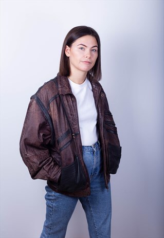 REAL LEATHER JACKET 80'S STYLE