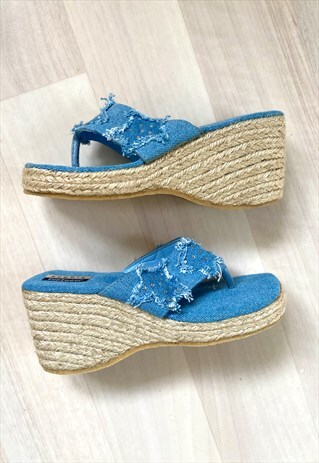 Y2K Denim Wedges