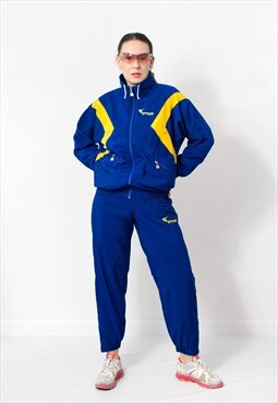 Vintage 90s tracksuit in blue - yellow athletic set