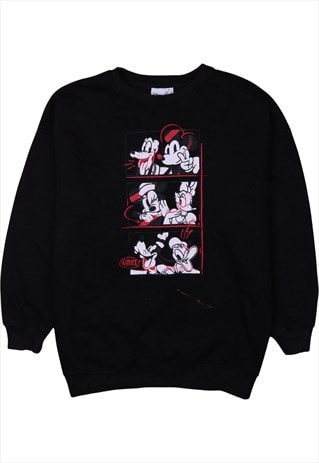 Disney 90's Mickey Mouse Crew Neck Sweatshirt Medium Black