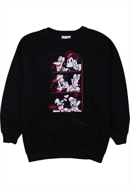 Disney 90's Mickey Mouse Crew Neck Sweatshirt Medium Black