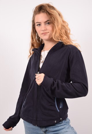 VINTAGE CHAMPION FLEECE JACKET NAVY BLUE
