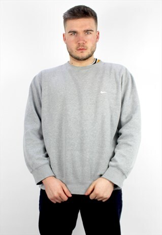 90'S RETRO GREY SWEATSHIRT WITH SMALL LOGO