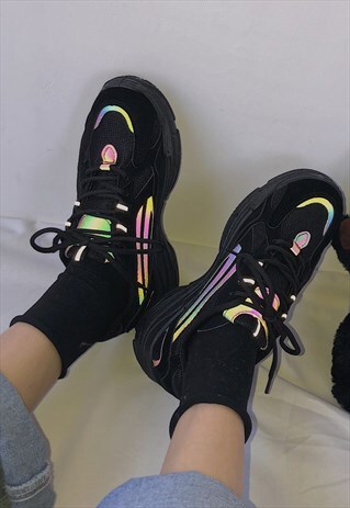 REFLECTIVE HOLO STRIPE SNEAKERS