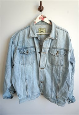 Vintage Denim Jacket Grunge Oversize Western Boho