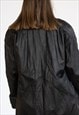 VINTAGE  LEATHER JACKET LONG IN BLACK M