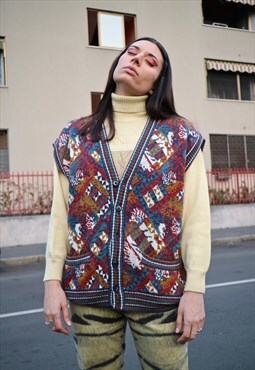 90s Vintage RARE Missoni wool gilet jumper