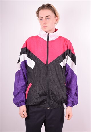 MENS VINTAGE TRACKSUIT TOP JACKET XL MULTI 90S