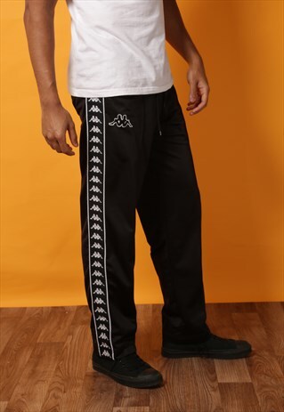 KAPPA BLACK TRACK TROUSERS