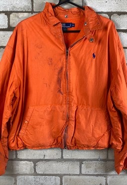 Orange Polo Ralph Lauren Bomber Jacket Men's XL