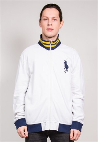 VINTAGE 90'S RALPH LAUREN POLO WHITE TRACKSUIT JACKET