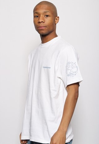 VINTAGE TIMBERLAND LOGO T-SHIRT BLUE WHITE