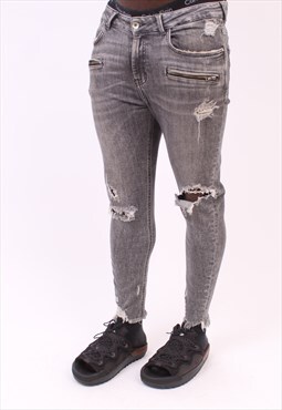 Zara Washed Black/Grey Skinny Jeans
