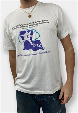 Vintage 1991 LSU neuroscience printed single stitch T-Shirt