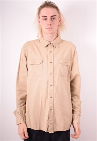 WRANGLER MENS VINTAGE SHIRT XL KHAKI 90S