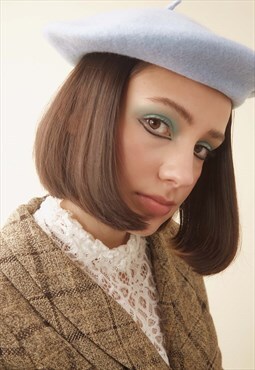 Classic French Wool Beret - Baby Blue Pastel
