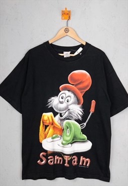 Vintage 1997 Dr Seuss Sam I Am T-Shirt Black XL