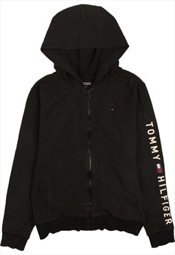 Vintage 90's Tommy Hilfiger Hoodie Full Zip Up Black Small