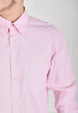 Vintage GANT Shirt in Pink Long Sleeve Large